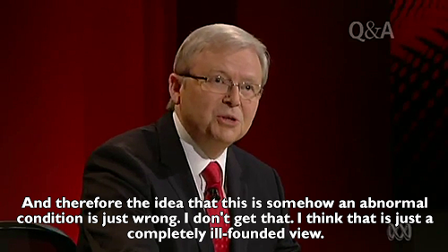 needleinthehaywritingcomp:  liveyourlifedontbenormal:  raphmike:  “If you think homosexuality is an unnatural condition, I cannot agree with you.”Kevin Rudd smashes a pastor’s views on marriage equality on Q&A [x]  I disagree. Slavery
