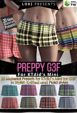 Loki has just created a great new texture back to add more styles to your Mini skirts!  &ldquo;Preppy&rdquo;  is a brand new Materials Preset pack for KTdid&rsquo;s Mini. With this pack  you&rsquo;ll get 20 brand new Material Presets. Compatible with