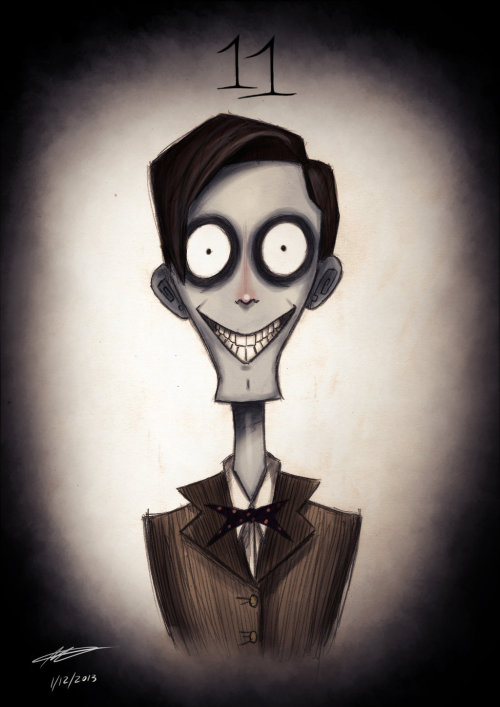 fatguyinahawaiianshirt:  Deviantart user MichaelthePure shows us what The Doctor would look like if they were drawn by Tim Burton!  I loved this twisted art of the more recent Doctors. 