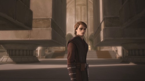 Star Wars: The Clone Wars | Season 5, final episode  After her name was cleared, Ahsoka was later offered to be re-instated. But Ahsoka, feeling she can’t trust the Council, or herself, anymore, refuses and leaves the Temple, tearfully. 