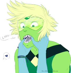 the-chibster:  My headcanon for Peridot is that she has really sharp teeth and I love it.  pointy teeth! hnnng &lt;3 &lt;3 &lt;3