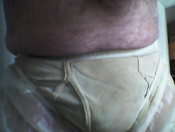 My well used pissy underwear under my plastic pants