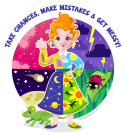 sbuehrer:  sagansense:  chelseyholeman:  Here we have the fabulous Ms. Frizzle from the Magic School Bus. I couldn’t bare drawing just one of her dresses, so I chose four from various episodes.  This is wonderfully well done :)  kat-man-dee