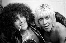 icky-pop:  Iggy Pop and Handsome Dick Manitoba Photographed backstage at a BOC show in about 1973. Iggy and the Dictators opened for BOC.