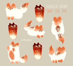 nk-illustrates:Vanilla Cream Thai Tea Fox.