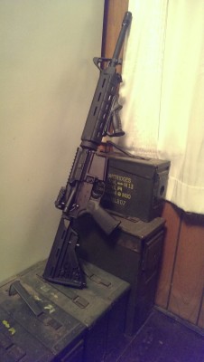 cavemnkey:  Another photo of my AR now with the Magpul forend and Fab Defense AFG installed.