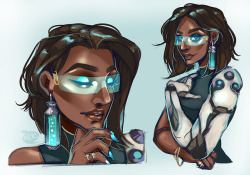 atheris-art: Here’s a commission from @satyasgf of Symmetra with short hair! I lov,,, shiny things.,,, [Commissions are open!] 