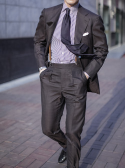 bntailor:  Brown Glen Plaid Suit by B&TAILOR