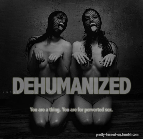slutobliterator2:  No. Not dehumanized. To be dehumanized you must have at some point been a human. Cunts are not. 