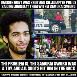 Lareinaana:  Arienreign:  Why Isn’T Anyone Talking About This?http://www.dailydot.com/news/darrien-Hunt-Shot-By-Police-While-Cosplaying/