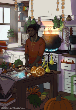 brenna-ivy:  It is done! The Modern Male Witch: Kitchen is here! :D He is a bit messy, but he can always find what he’s looking for, even when some things in his kitchen get a mind of their own. There’s a different fragrance in the air every day &lt;3