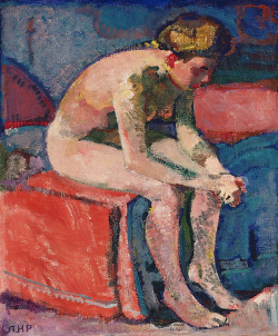 igormag:Alfred Heinrich Pellegrini (1881–1958), Vornübergebeugter Mädchenakt / Preceded girl act, 1910.oil on canvas, 55 x 46 cm