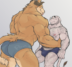 ponpictures:  “Bull needs to bully~” A sketch I did for my buddy Gio, he likes my wolf-bull :&gt; 