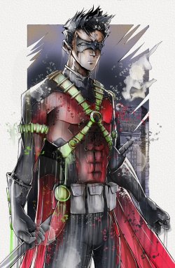 latanieredecyberwolf:  Red Robin by Nathaniel James (Natty81) Deviant Art ||| Tumblr  Awesome expression