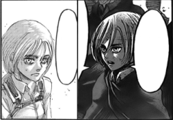 ghostmartyr:  45 and 67 have some wonderful parallels.In both cases, the Survey Corps stands on a wall, waiting for the time to begin an operation that the fate of humanity hinges on. In 45, it’s imperative that they rescue Eren. In 67, everything humanly