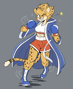 beezii:  Fightin’ Cheetah!!! 🥊🐱✨  Ashley’s one tough kitty, and she’s a ton of fun to draw!