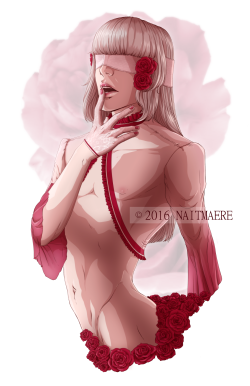 naitmaere-art:  wanted to draw a dude with some roses &amp; shiny lips ヽ(・∀・)ﾉi really like how it turned out and i haven’t really… liked? anything i’ve done for myself in a long time so i’m really happy. ♥Follow: DeviantART | tumblr
