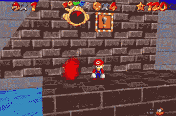 juza-the-cloud:suppermariobroth:In Super Mario 64, activating a Power Star cutscene while simultaneously dying will result in the game being perpetually stuck in Mario’s death animation, with the camera swaying, without ever advancing to exiting the