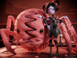 wo262: Muffet (part 1) and her pet Muffet is finally DONE! Don’t be mistaken, it is by fear that she was able to tame the beast.  This was a project for my Patreon.   I don’t like promoting my Patreon or my other blog here since they are NSFW, but