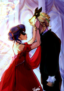 shaniartist: miraculous masquerade ball AU -“the reveal”- . . fee free to add your headcanons for this au  