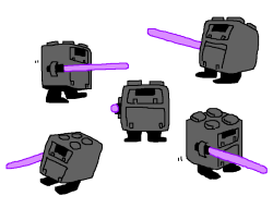 mossworm:This is my Star Wars OC. It’s a gonk droid with a lightsaber on one side. Thank you for viewing.