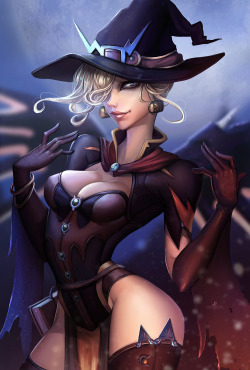 jellyemily:    “My Servants Never Die!” - Witch MercyHappy Halloween Everyone 🎃 👻 Boo.     👿 More of me at:Facebook ► www.facebook.com/jellyemilyDeviantArt► jellyemily.deviantart.com/Instagram ► www.instagram.com/jellyemily/Pixiv ►