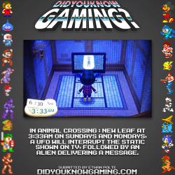 didyouknowgaming:  Animal Crossing: New Leaf. http://www.vgfacts.com/trivia/3417/  Welp I&rsquo;m staying up tonight.