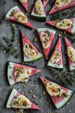 thaunderground:  kidd-inthemorning:femtoxic:  ithotuknew:  pakeeztani:beyonslayed:  calvin-klein-sign-me-already:  countingmyfeathers:  beautifulpicturesofhealthyfood:Watermelon Triangles with Grilled Cheese and Nut Crumbles…RECIPEThis is the whitest