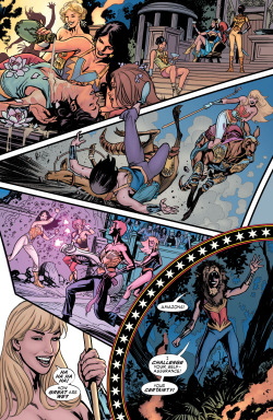 Diana trolls her fellow Amazons as Hercules in Grant Morrison’s Wonder Woman: Earth One!It’s pretty much one of the best Wonder Woman stories ever. So maybe you guys should go out and buy a copy.Unless you have something against Kangaroo Jousting.