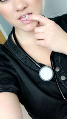 sexonshift:  xnickandnicolex:  sexonshift:  I love it when Nicole sends these to me while I’m at work. Except I have to deal with an awkward boner while here…😳  #sexynurse #scrubs #stunner  I understand your problem for sure but at least you know