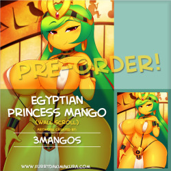 furrydakimakura:  Egyptian Princess Mango Wall Scroll by 3Mangos Now on Preorder:https://www.furrydakimakura.com/products/egyptian-princess-mango-wall-scroll-by-3mangos Bow down and worship the sexiest princess ever to straddle the throne with this wall