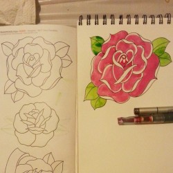 Flower study. Added some color. #flowers #tattooflash