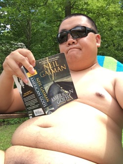jussmeuc33:  paladin-panda:  Had a good time at this nudist resort and I really got into this book, American Gods. I can’t wait for the tv series to come out :3   Ha! 81? Its 116 where i am  