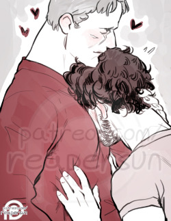~Support me on Patreon~I’ve been filling a bunch of requests for patrons who preordered my book, This Vacant Body :) This request was for Hannibal wearing that cozy red sweater from the early seasons and Will burying his face in it~ I flipped these
