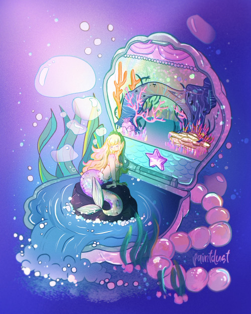 paintdust:~ Mermaid Compact ~Grab a coloring page by joining my Patreon!