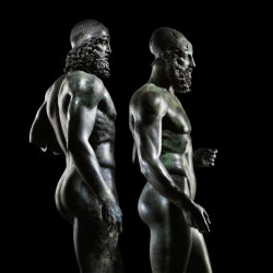museum-of-artifacts:    The Riace Warriors, two full-size Greek bronzes of naked bearded warriors, cast about 460–450 BC and found in the sea off Calabria  