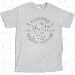 tinycartridge:  &ldquo;Hi-Score World Tour ‘89&rdquo; shirt ⊟ This shirt by Hi-Score Club is way better than that &ldquo;Team Building Exercise ‘99&rdquo; shirt you’re always wearing. BUY Game Boy games, upcoming releases