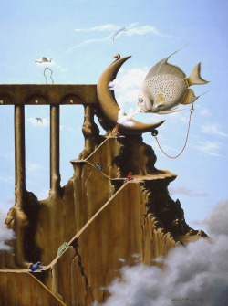 surrealism:   Pick Out Your Cloud by Linda Herzog, 2006. Painting. 