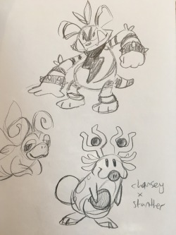 synthaphone:some pokemon fusion doodles of varying quality