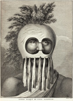 Homme masqué de l’isle Sandwich Pl. XXV du Troisième Voyage of: Capitaine James Cook “voyages autour du monde” Paris, 1774-1789
