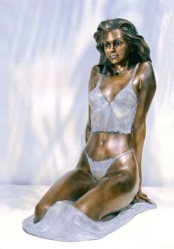 artparks-sculpture:  A sculpture entitled ‘Girl in Lingerie (bronze Semi nude Naked Undressed Girl statue statuette)’ by artist Vittorio Tessaro in the category Little Small Nude or Naked Girls Women Ladies Females Sculpture Statue statuettes Figurines.