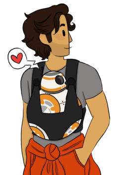 egobuzz:  egobuzz:  hot 2016 trends: single dad poe dameron carrying his sweet droid child in a baby sling   #ok but its kinda canon that bb8 is rather heavy#so im just imagining poe trying this one day and falling flat on his face#and then leia comes