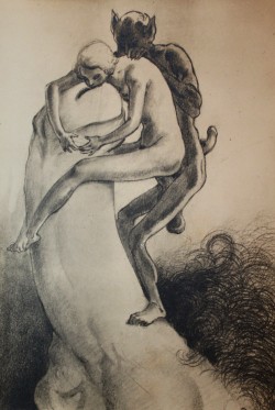 howsaucy:Martin Van Maele, illustration to La trilogie érotique by Paul Verlaine published in Brussels, 1931.