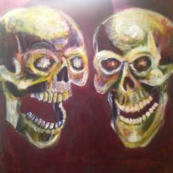 Painting work in progress. Acrylic on canvas. #painting #skulls #acrylic #art #artistsoninstagram #artistsontumblr