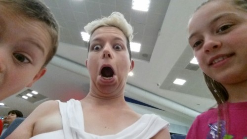This is on the way home from Mexico. Silly faces rule!