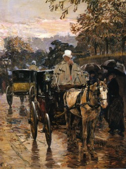 Frederick Childe Hassam (Dorchester 1859 - East Hampton 1935); Fiacre - Rue Bonaparte, 1888; oil on canvas, 77.5 x 104 cm