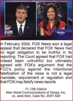 atomic-glitter: thork420:  had to be Fox News! why am i not surprised?  tl; dr for those who didn’t know this already, Fox NEWS has no legal obligation to report what they know to be true. 