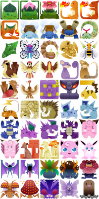 taylordark0:  legendofthevashtanerada:  PokeMonster Hunter Icons by ~Gryphon-Shifter  This is so sick. Dragonite looks adorable as well. 