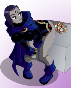 ravenravenraven: Hey everybody! I thought I would do my best to tackle a bunch of the size and POV requests I’ve gotten where we see Raven quite literally putting the “Titan“ in Teen Titan. I especially had fun with the POV ones. It’s always nice