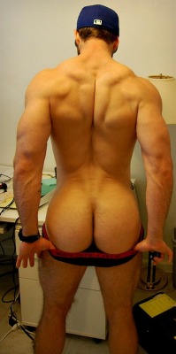 thick8by8:  His neck, his back, lick his booty &amp; his crack!